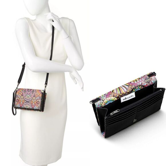 New! SAKROOTS Marin Smartphone Mini Crossbody Bag Clutch Wristlet - Picture 1 of 9